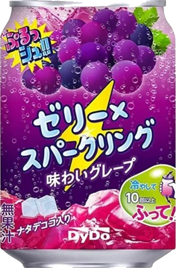 DyDo sparkling drink with grape jelly, 280 ml can