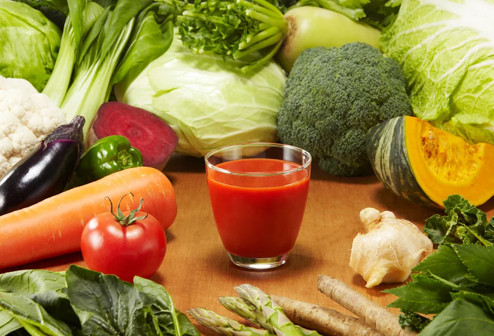 Your daily vegetable quota — one glass of Kagome